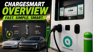 ChargeSmart EV Electric vehicle fast charger overview for Tesla, Lucid, Polestar