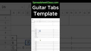 Guitar tabs template for Google Sheets