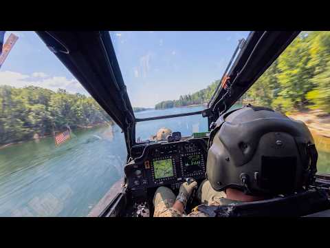 Apache Gunships Chase After a Chinook