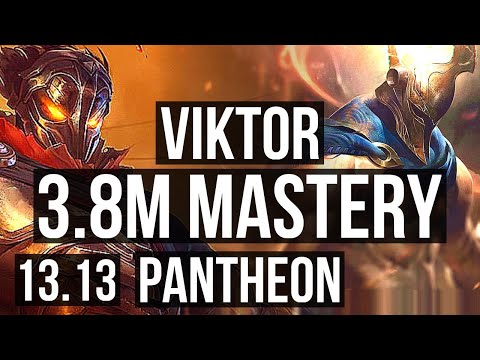 VIKTOR vs PANTHEON (MID) | 3.8M mastery, 12/2/6, 800+ games, Godlike | EUW Master | 13.13