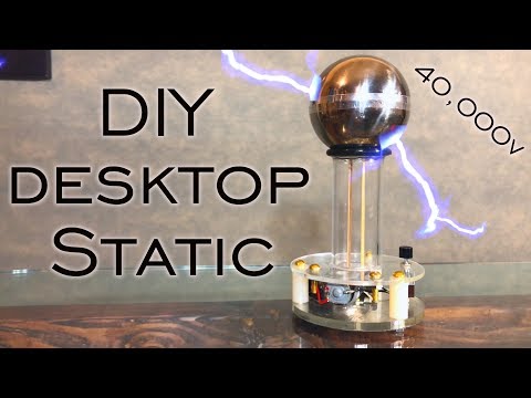 DIY 40000 volt Van Der Graaff (battery powered)