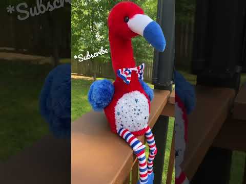 Animated 4th of July Flamingo plush : Singing Macarena #shorts