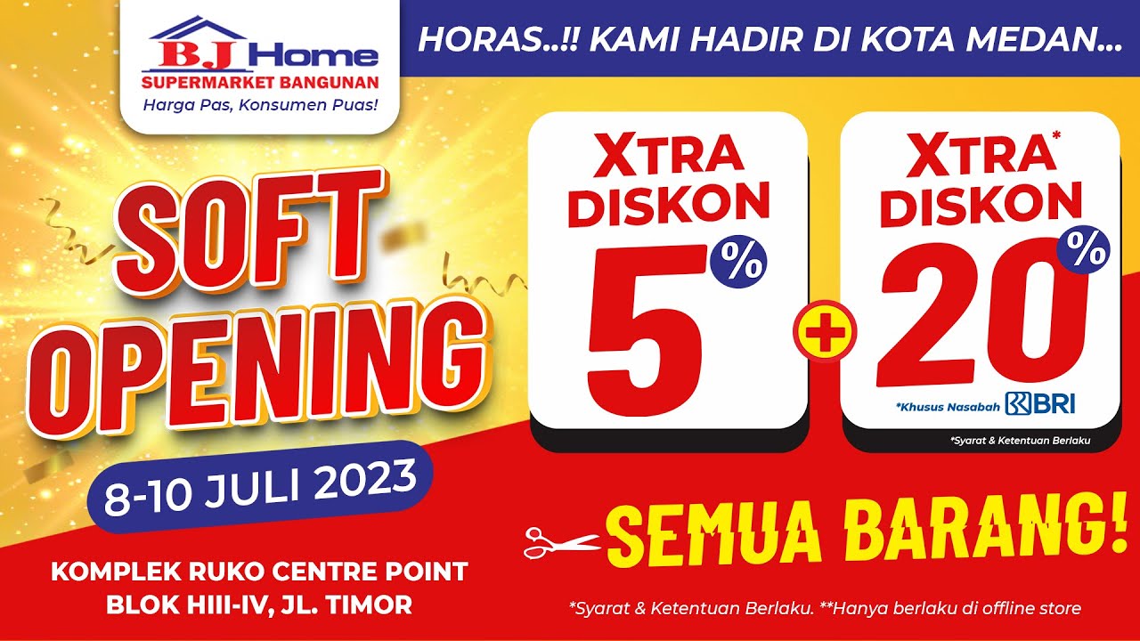 BJHOME SUPERMARKET BANGUNAN HADIR DI KOTA MEDAN!!
