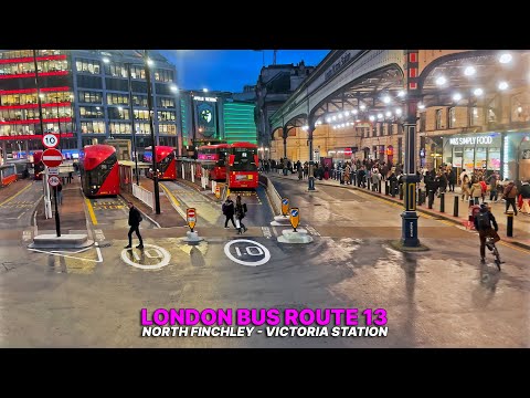 North London to Central: Bus Route 13 | Bus Ride from North Finchley to Victoria | Upper Deck Views