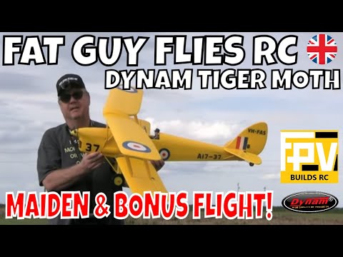 DYNAM TIGER MOTH MAIDEN & BONUS FLIGHT by FGFRC #aviation #rcplane #rc