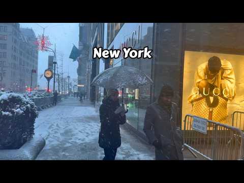 Daytime Snow Walk In Manhattan New York Snowfall 4k Virtual Tour