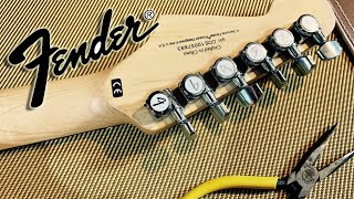 Fender Locking Tuners - How to Change Guitar Strings in Under One Minute