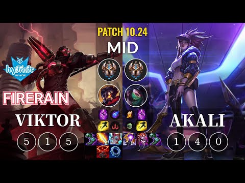 hyF FireRain Viktor vs Akali Mid - KR Patch 10.24