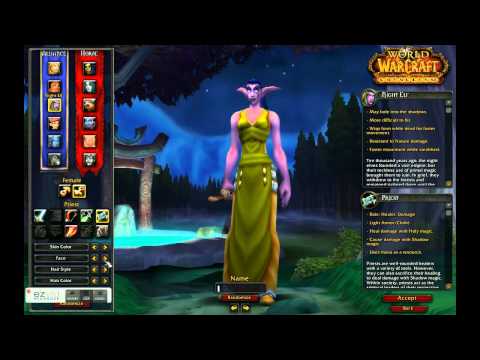 World Of Warcraft : How To Create A Night Elf Character