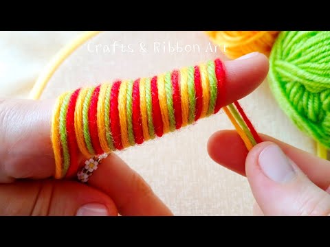 It's so Beautiful 💖🌟 Superb Woolen Flower Craft Idea with Finger - NEW Amazing Flower Design Idea