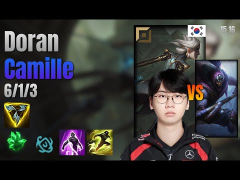 Doran Top Camille vs Jax lol KR solo rank Full Game 15.16 | 도란 카밀 vs 잭스