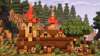 Minecraft: How to Build a Fallen Tree House with Enchanting Room | Easy Relaxing Tutorial