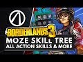 BORDERLANDS 3 | All MOZE Action Skills, Perks & Abilities Gameplay + Full Skill Tree Breakdown