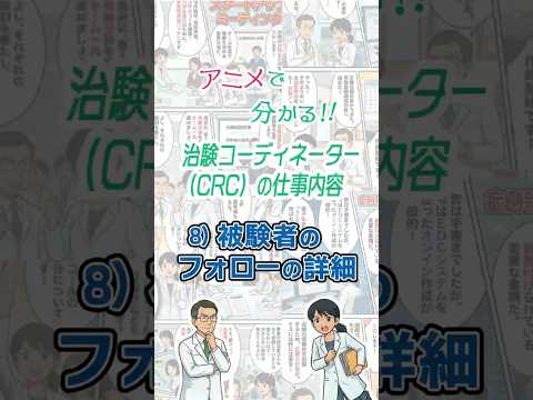 アニメで分かる！！治験コーディネーター（CRC）の仕事内容　8）被験者フォローの詳細