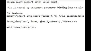 Download the video "Column count doesn't match value count at row"