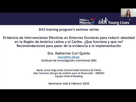 Seminario Web “Evidencia de Intervenciones Efectivas en Entornos Escolares para reducir obesidad en la Región de América Latina y el Caribe. ¿Qué funciona y que no? Recomendaciones para pasar de la evidencia a la implementación”