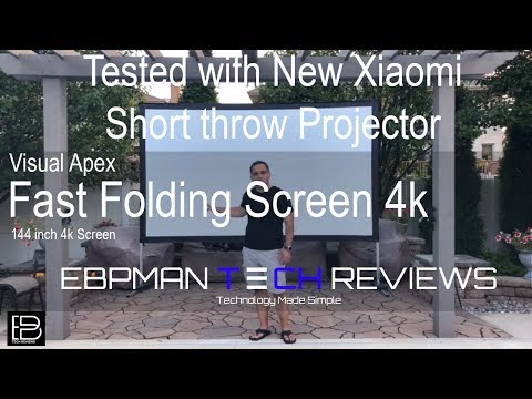 Visual Apex Projector Screen 144" 4K Portable  tested with NEW Xiaomi Wemax One Short Throw