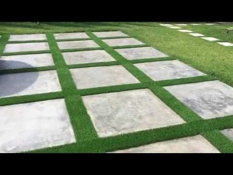 Artificial grass driveway strips
