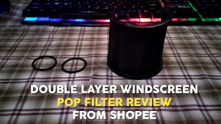 Video thumbnail for Double Layer Recording Microphone Windscreen Pop Filter Mask Shield Review from Shopee by IdeaGamingHorizon // IGH