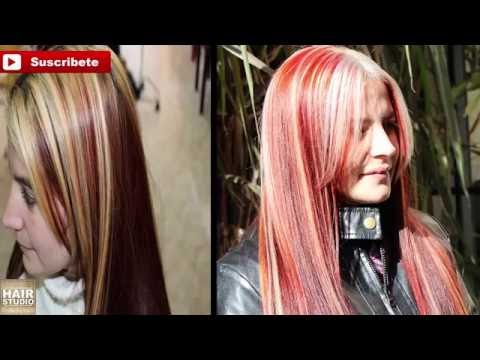 Cabello Con Rayitos Rojos