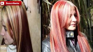 Mechas Platinadas en Fondo Cabello Rojo