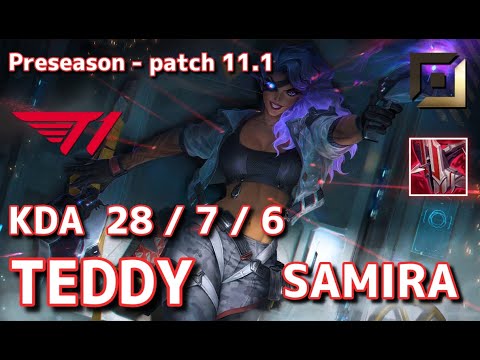 【韓国サーバー/GM】T1 Teddy サミーラ(Samira) VS HLE Vsta ヤスオ(Yasuo) BOT - Patch11.1 KR Ranked【LoL】