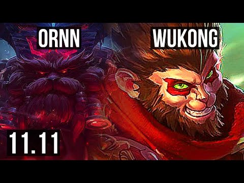 ORNN vs WUKONG (TOP) | 900+ games, 1.0M mastery, Godlike, 9/3/6 | EUW Master | v11.11