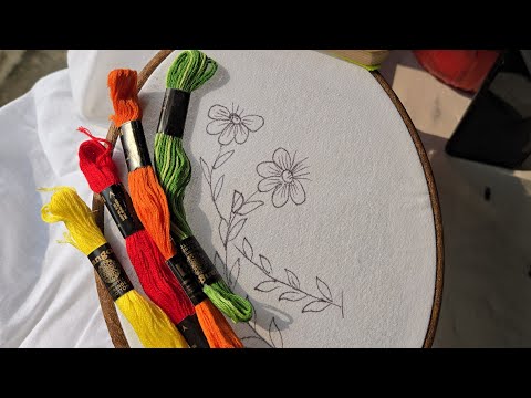 ​EASY & STUNNING DIY Floral Embroidery Tutorial | Step-by-Step for Beginners | Orange & Red Flowers