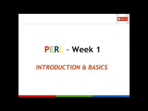 Perl Basics Tutorial - Week 1