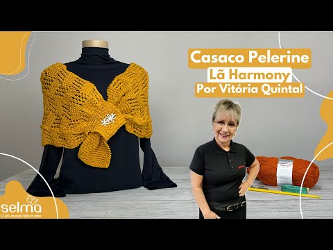 Lindo Pelerine com a lã Harmony, feito pela Vitória Quintal.