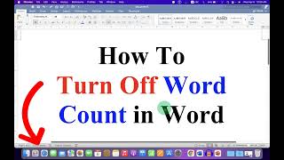 How to Turn OFF Word Count in Word - ( Microsoft )