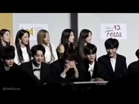 181220 Wanna One (워너원) & RedVelvet (레드벨벳) reaction to the little girl appear on stage at KPMA