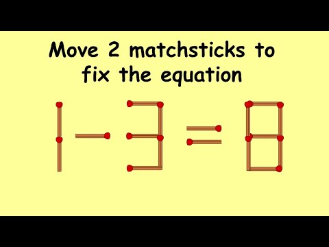 Fix 1-3=8 | Match Stick Puzzles #39 | turn the wrong equation into correct