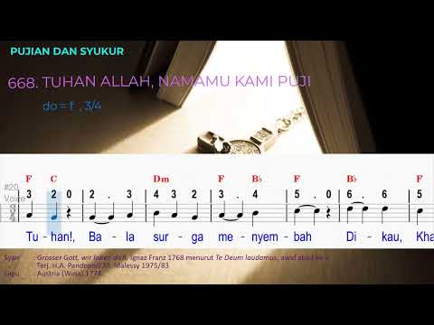 668. Tuhan Allah, NamaMu Kami Puji - Chord Puji Syukur, do = f , 3/4
