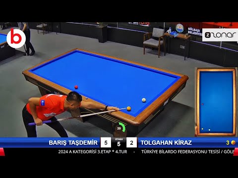 TOLGAHAN KİRAZ vs BARIŞ TAŞDEMİR | 3 Cushion Billiards Championship STAGE 3 -A- 2024 ANKARA