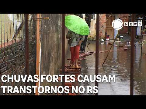Chuvas fortes causam transtornos no Rio Grande do Sul