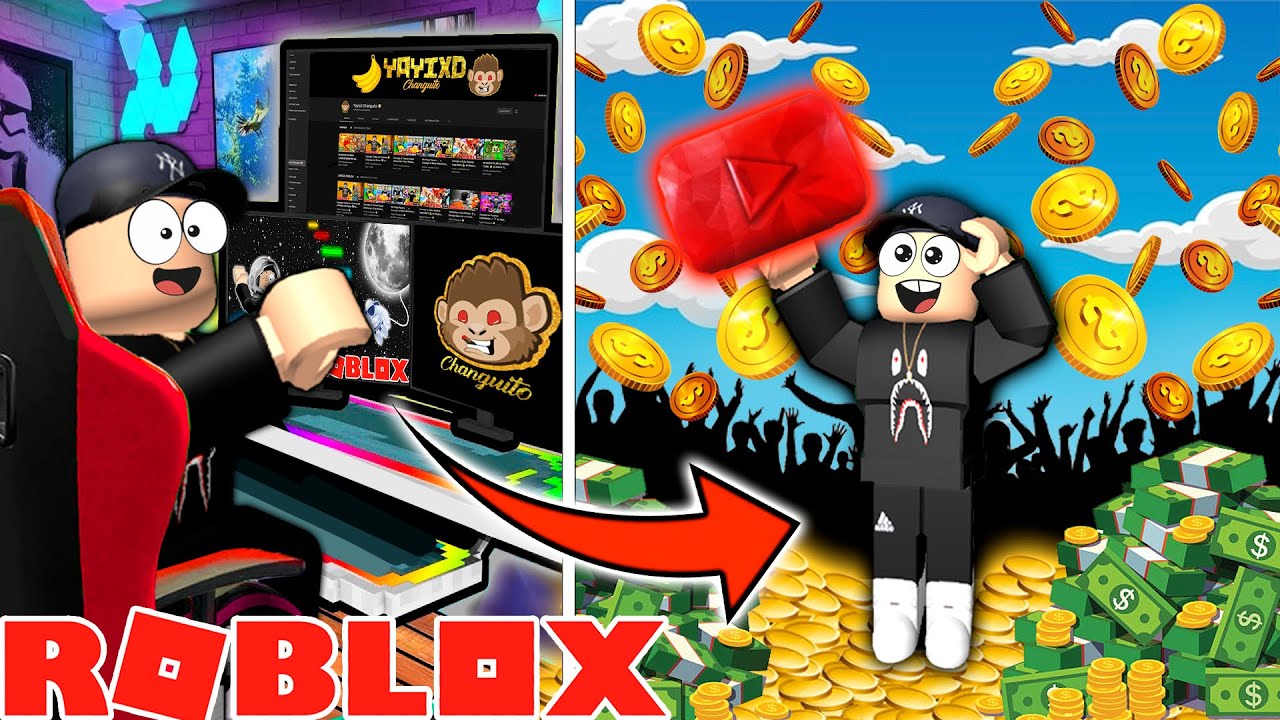 Me Hago Youtuber en Roblox y Consigo +100M de Subs en YouTube Life!