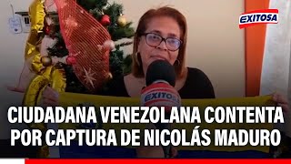 🔴🔵 Ciudadana venezolana contenta por captura de Nicolás Maduro: "Pido que reine la paz y la armonía"