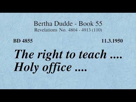 BD 4855 - THE RIGHT TO TEACH .... HOLY OFFICE ....