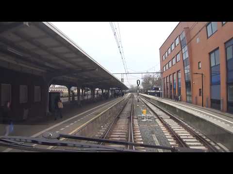 A train driver's view: Heerlen - Eindhoven, VIRM, 09-Jan-2018.