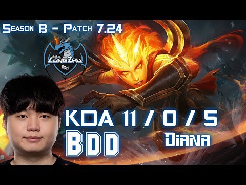 LZ BDD DIANA vs SION Mid - Patch 7.24 KR Ranked