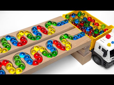 The Best compilation of Marble Run ASMR Race ☆ HABA Slope, Dump Truck & Garbage Trucks #1