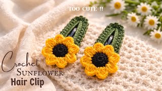 🌻This Sunflower Crochet Hair Clip is Going Viral 😍 | Beginner Tutorial | Super Easy & Cute DIY