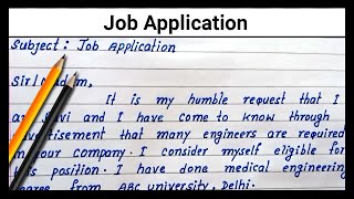 Job application | How to write job application simple english job application | easy job application