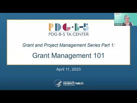 PDG B-5 TA Center: Grant and Project Management Webinar