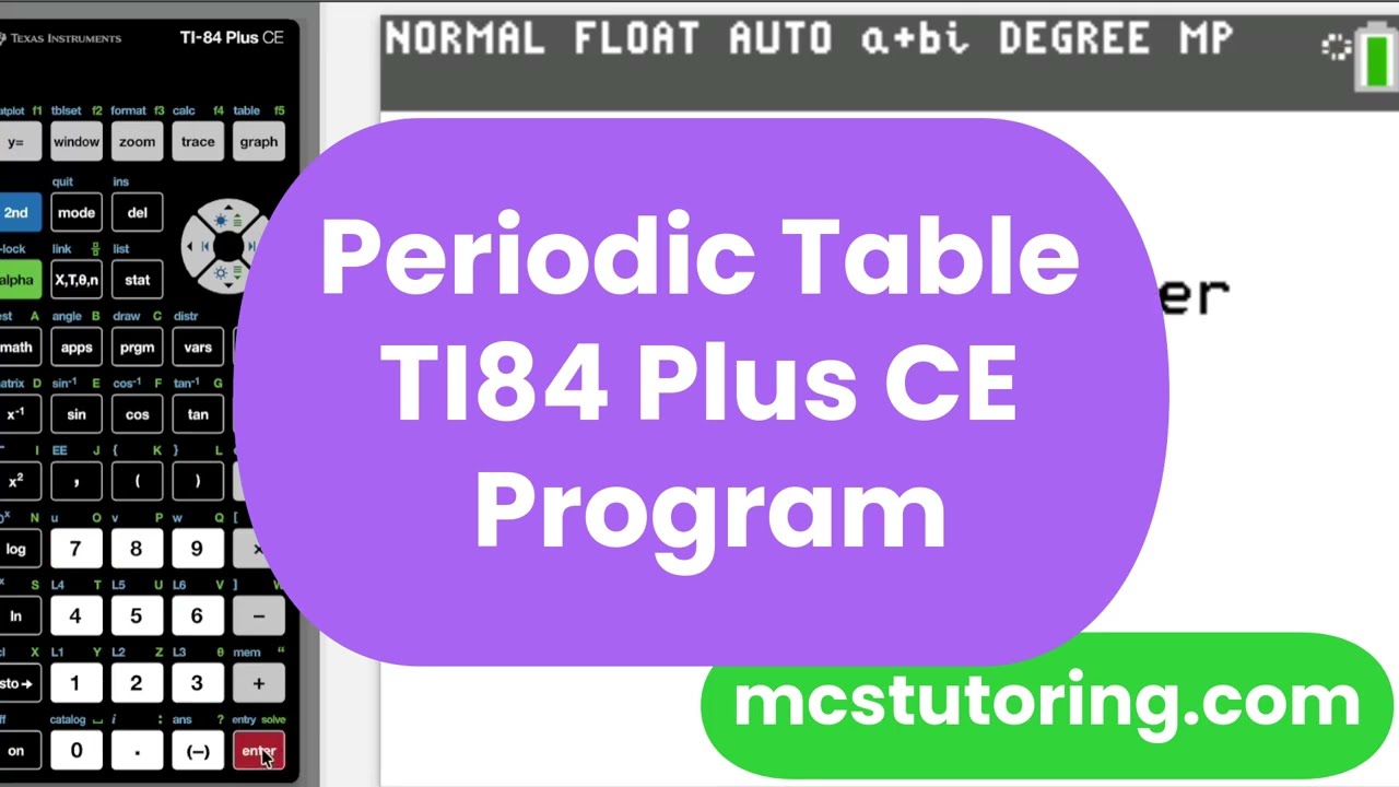 Periodic Table Program for TI-84 Plus CE - All 118 Elements