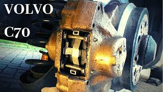 Volvo C70 convertible / coupe.   Rear Brake pad replacement.  .