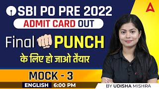 SBI PO 2022 | SBI PO English Mock 3 by Udisha Mishra