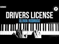 Olivia Rodrigo - Drivers License Karaoke SLOWER Acoustic Piano Instrumental