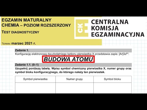 ZADANIE 1 CKE 2021 MARZEC BUDOWA ATOMU I KONFIGURACJE. #chemia #chemistry